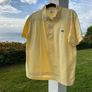 VINTAGE LACOSTE Yellow Polo Shirt Size 4 + Bonus🔴